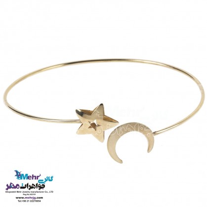 دستبند النگویی طلا - طرح ماه و ستاره-MB0688